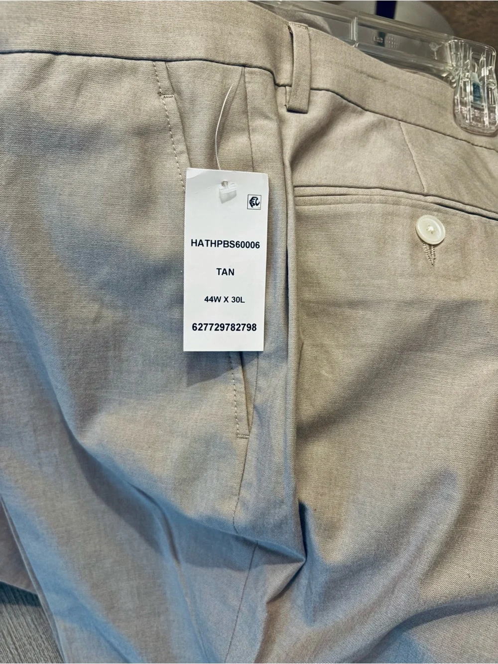 Tommy Hilfiger Mens Modern fit Cotton Solid Dress Pants -Tan - 44W x 30L